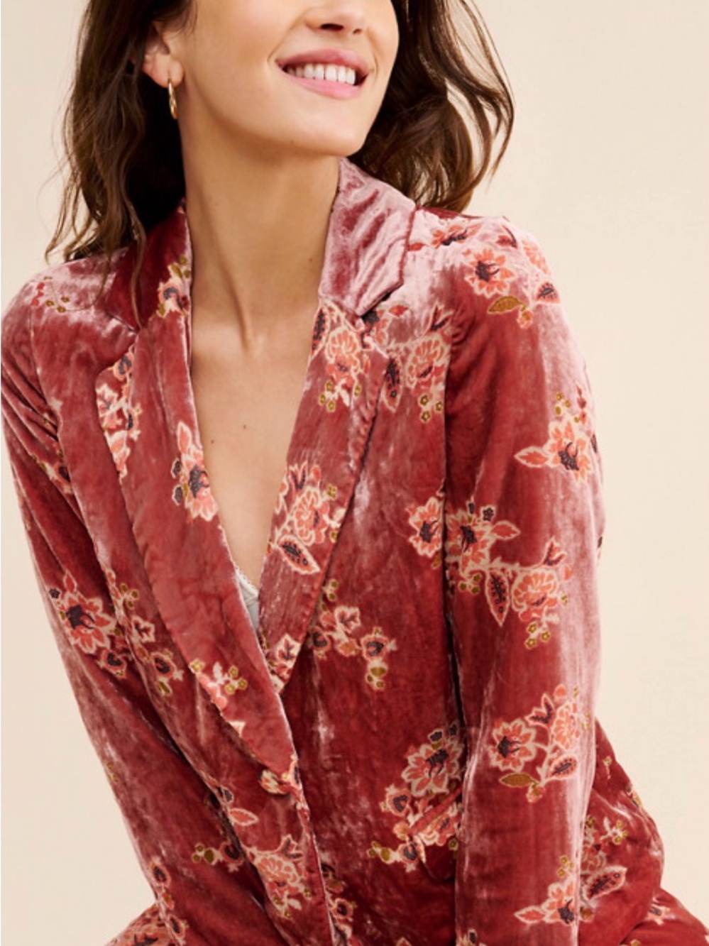 Anthropologie Hutch Pink Velvet Blazer Size M - Picture 3 of 6